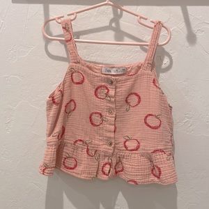 Zara cute cropped apple top girls sz 10